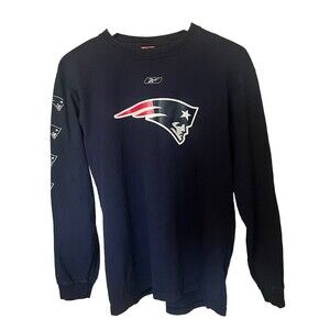 New England Patriots Men's Medium Blue Long Sleeve Shirt